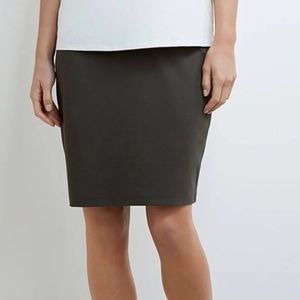 J. Jill Minimalist Olive Green Stretch Mini Pencil Skirt Size M